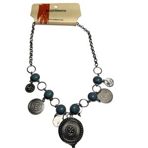 New Ruff Hewn Silver & Turquoise Fashion Necklace Southwest Statement Gift